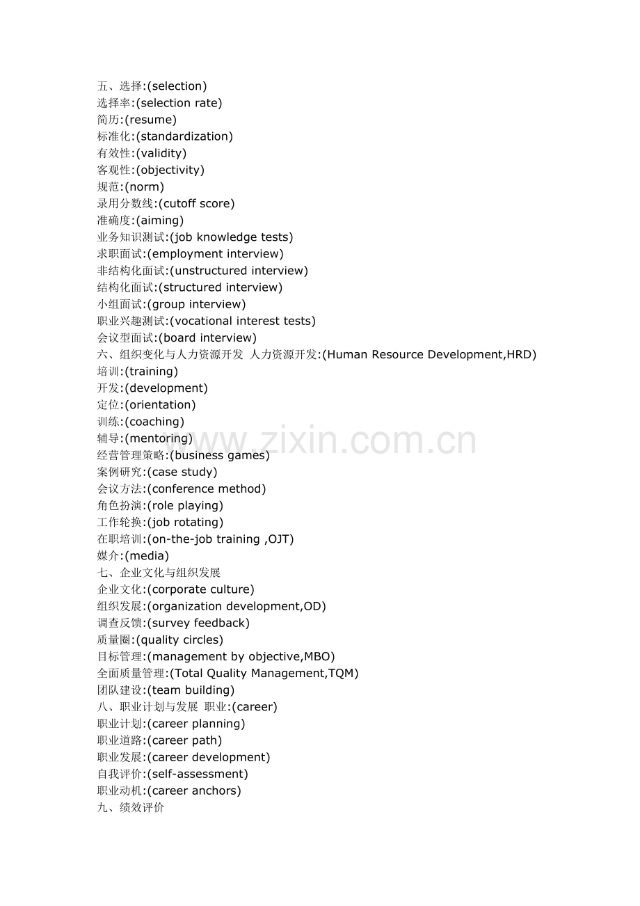 人力资源管理专业中英文对照.doc_第2页