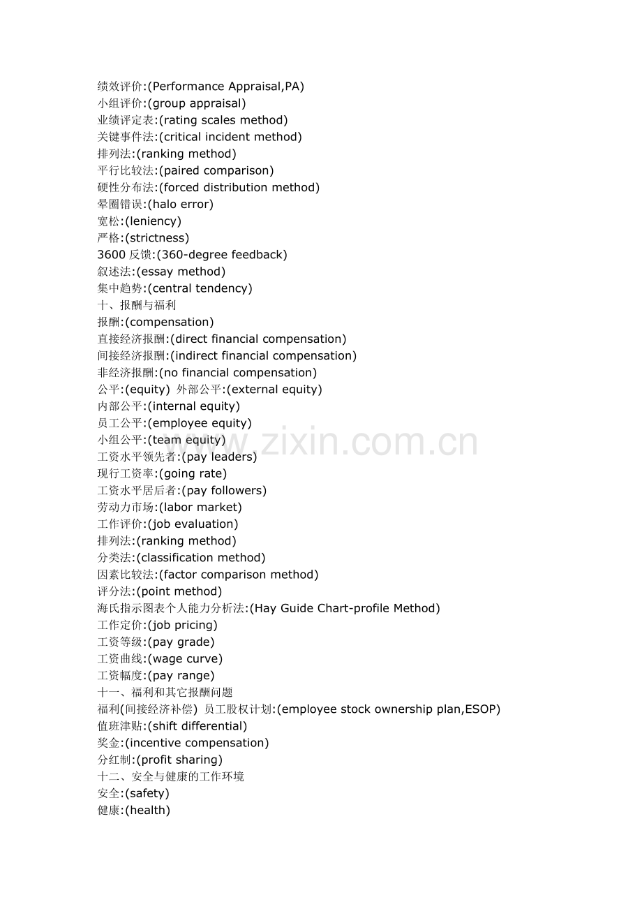 人力资源管理专业中英文对照.doc_第3页