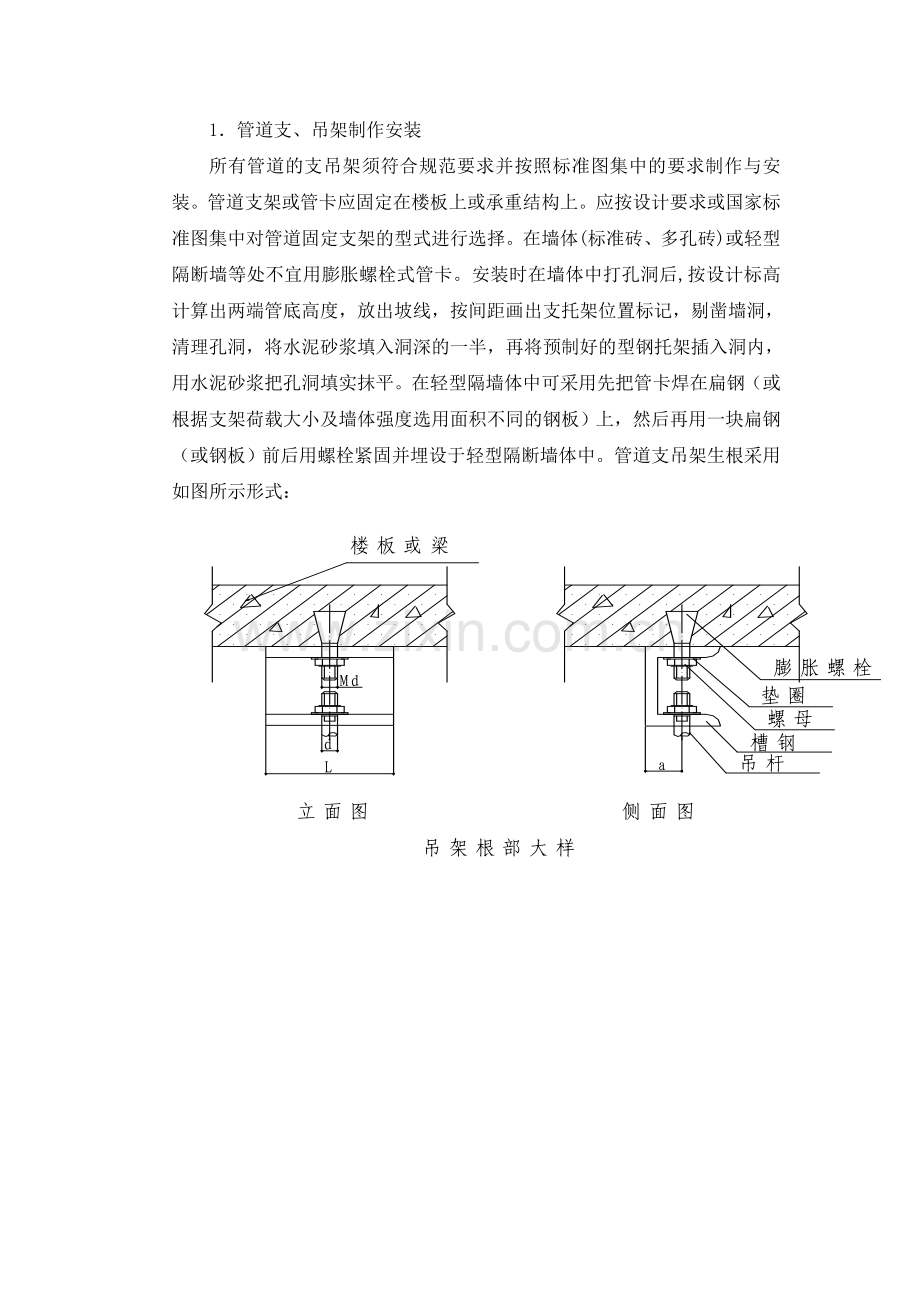 管道吊支架的安装技术.doc_第1页