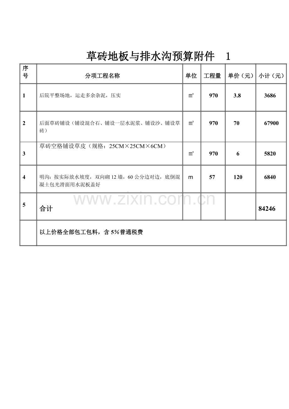 项目工程预算模板.doc_第3页