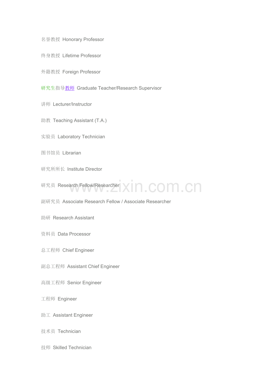 各种职称英文翻译.doc_第2页