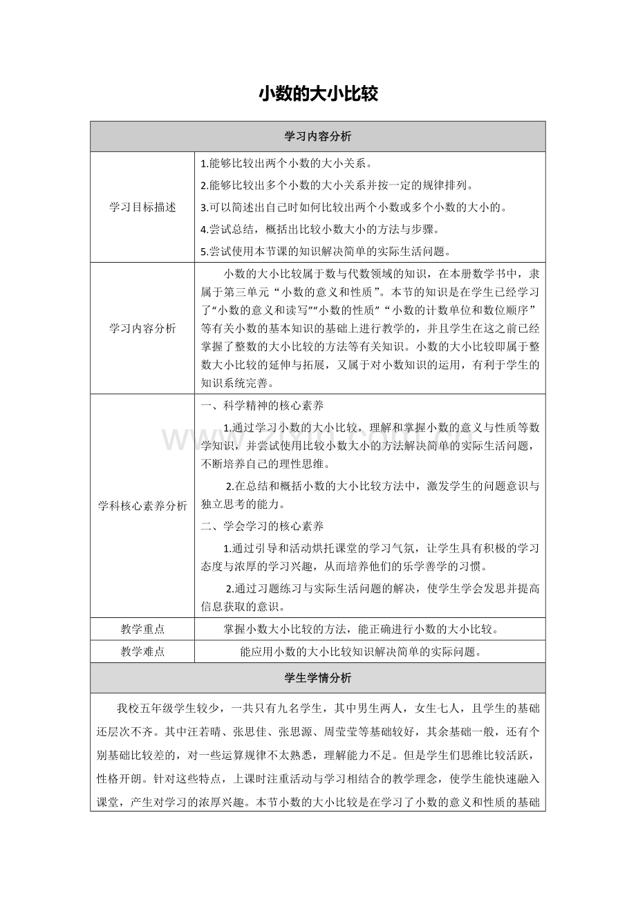 【小数的大小比较】体现学科核心素养的教学设计.doc_第1页