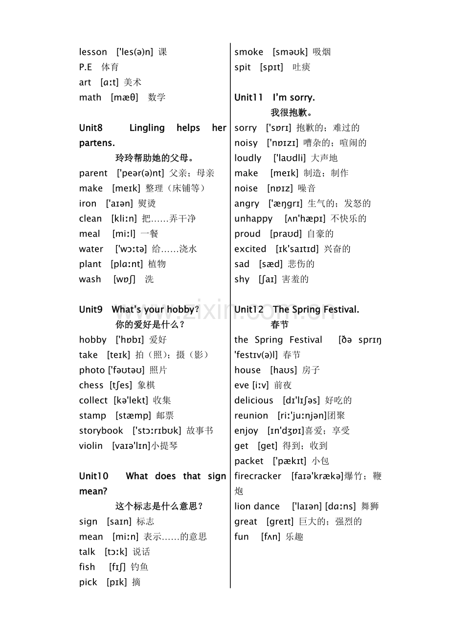 五年级上册单词表（音标）.doc_第2页