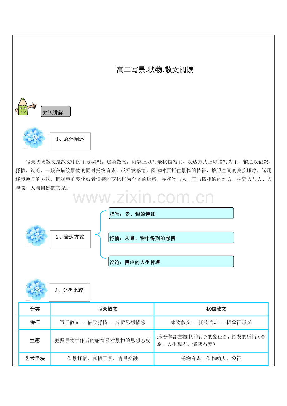 高二写景状物散文阅读导学案.docx_第1页