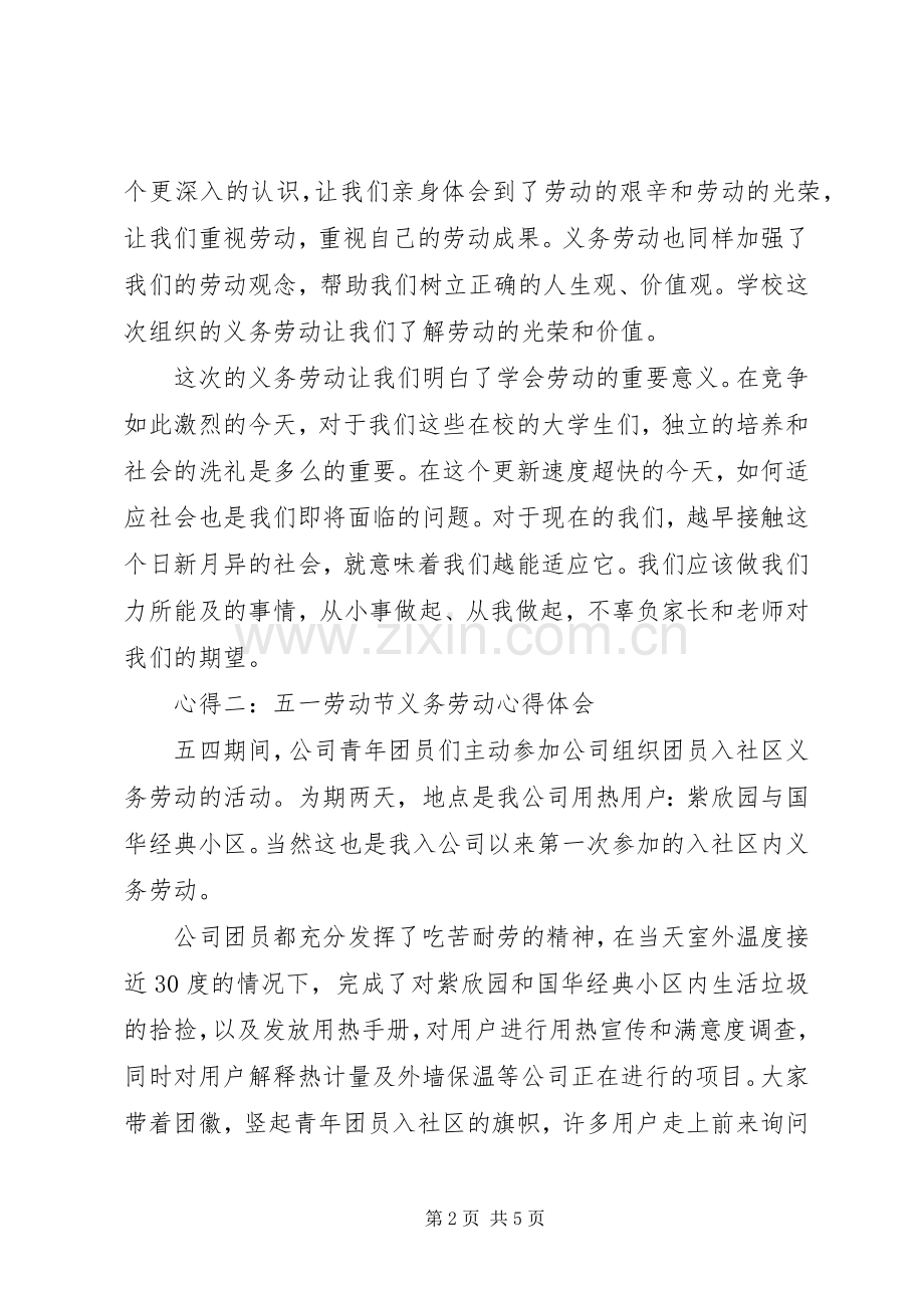 社区义务劳动体会心得.docx_第2页