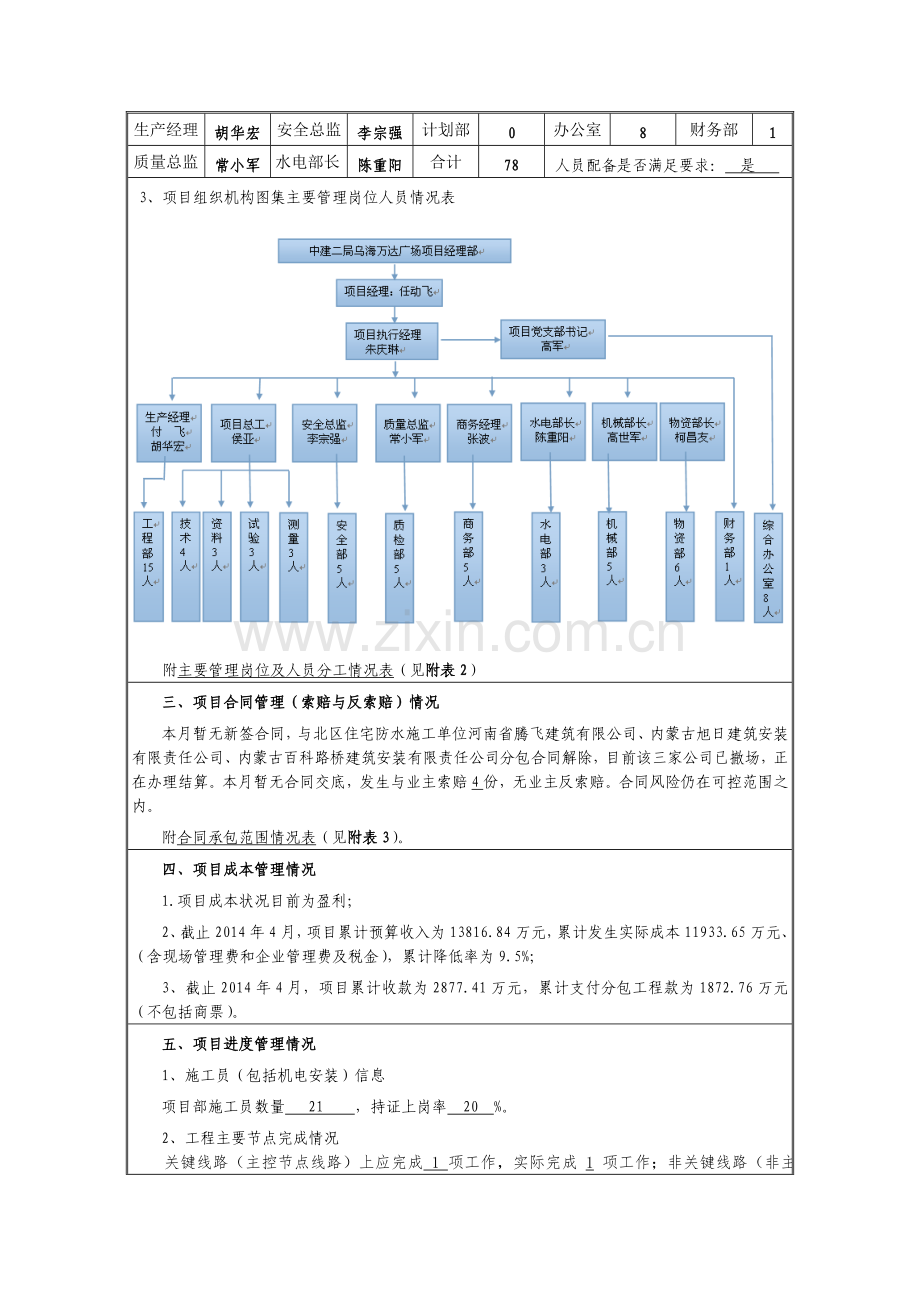 乌海万达广场4月份项目经理月报.doc_第3页