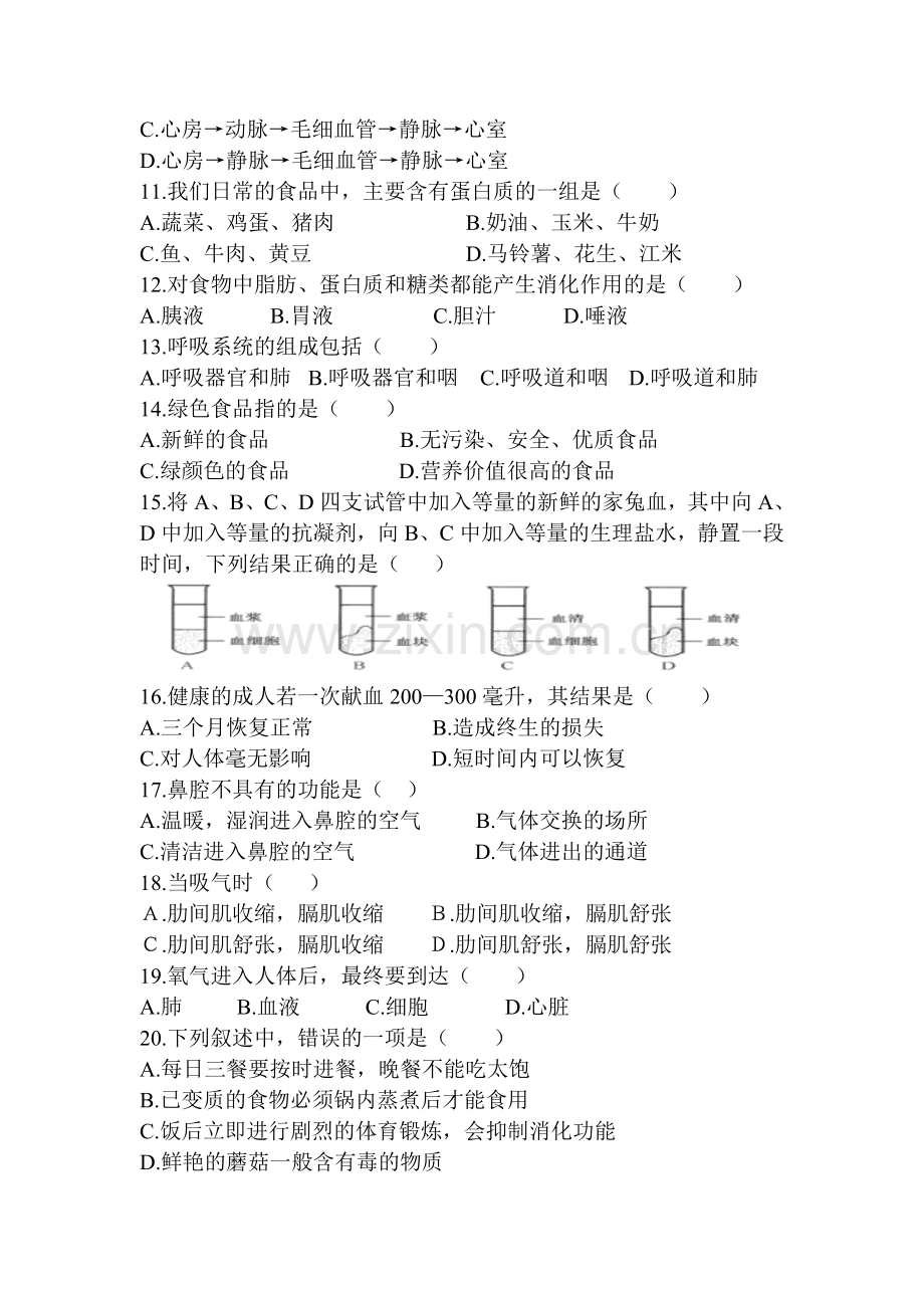 生物七下期中测试卷.doc_第2页