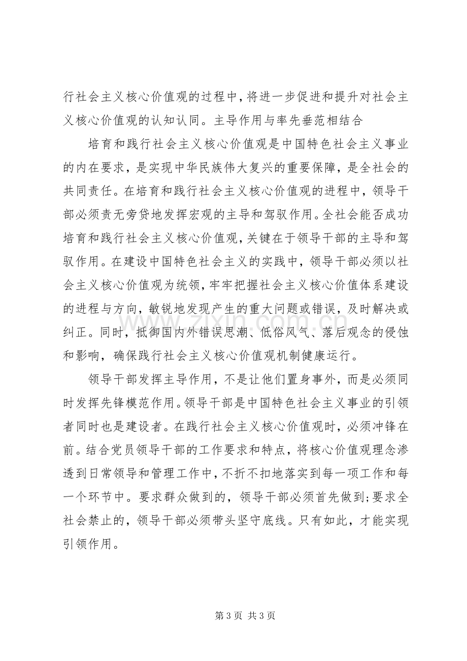 践行社会主义核心价值观体会心得：青年干部要做表率.docx_第3页