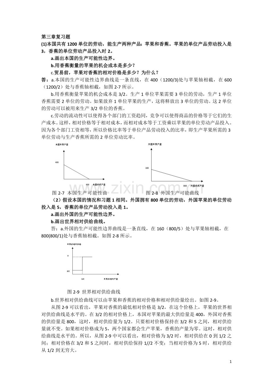 国际经济学课后答案(word版).doc_第1页