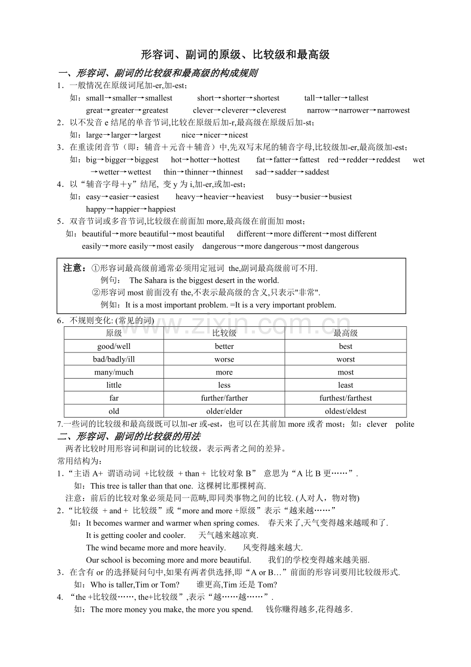 形容词、副词的比较级和最高级.doc_第1页