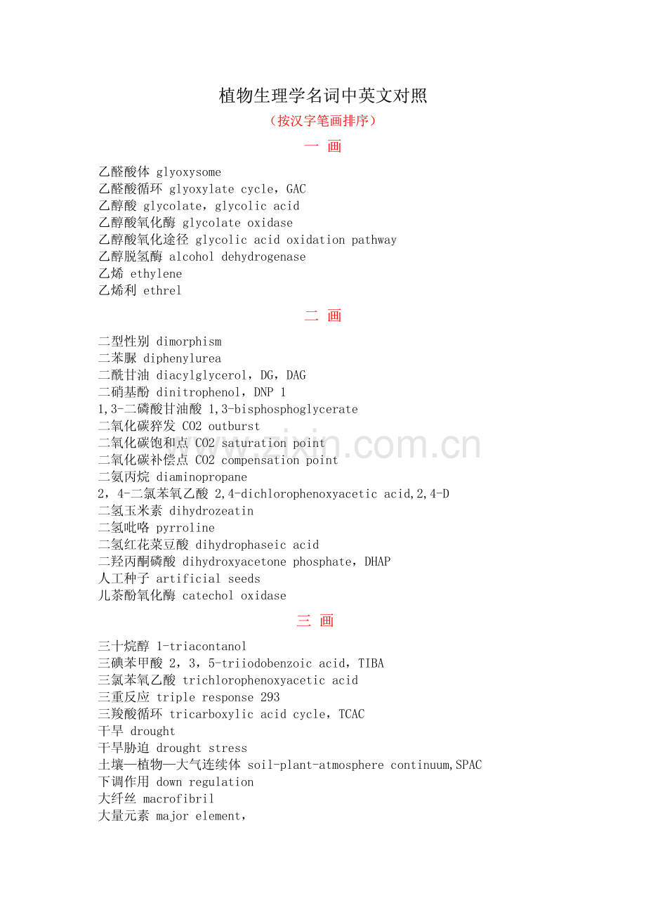 植物生理学名词中英文对照.pdf_第1页