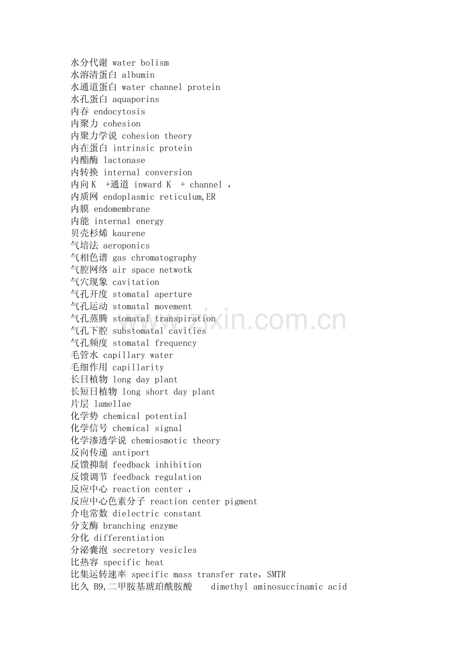 植物生理学名词中英文对照.pdf_第3页