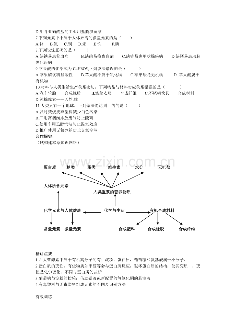 第十二单元__化学与生活复习(教学设计).doc_第2页