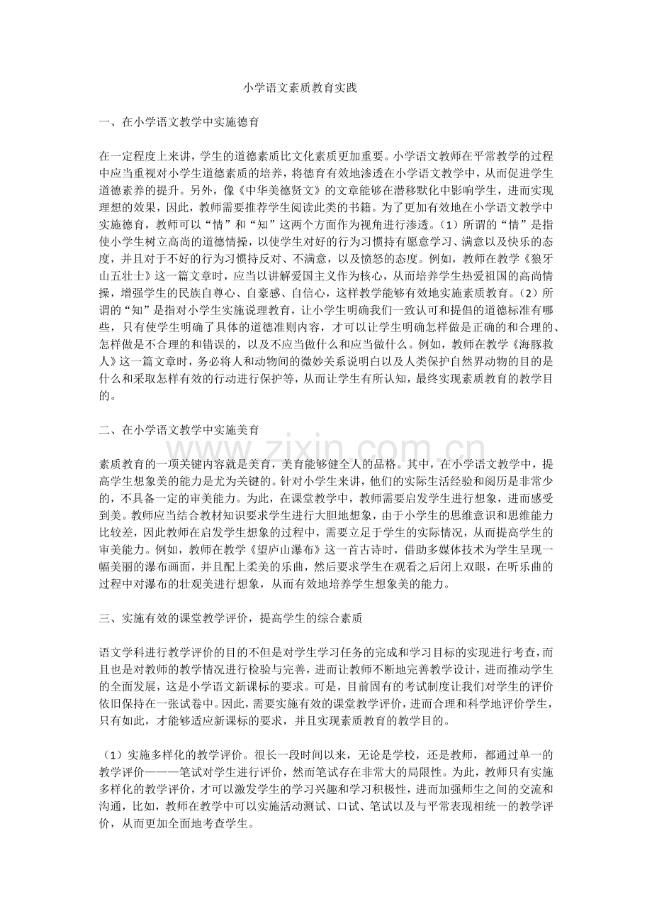 小学语文素质教育实践.docx_第1页