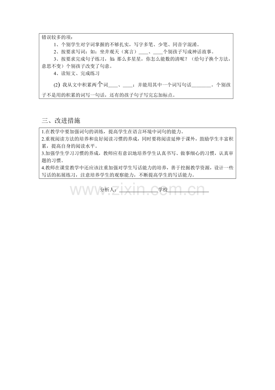 二下语文试卷分析表.doc_第2页