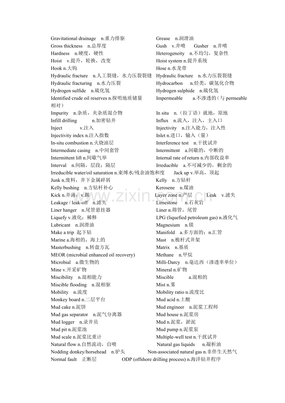 石油工程专业英语单词总结.doc_第3页