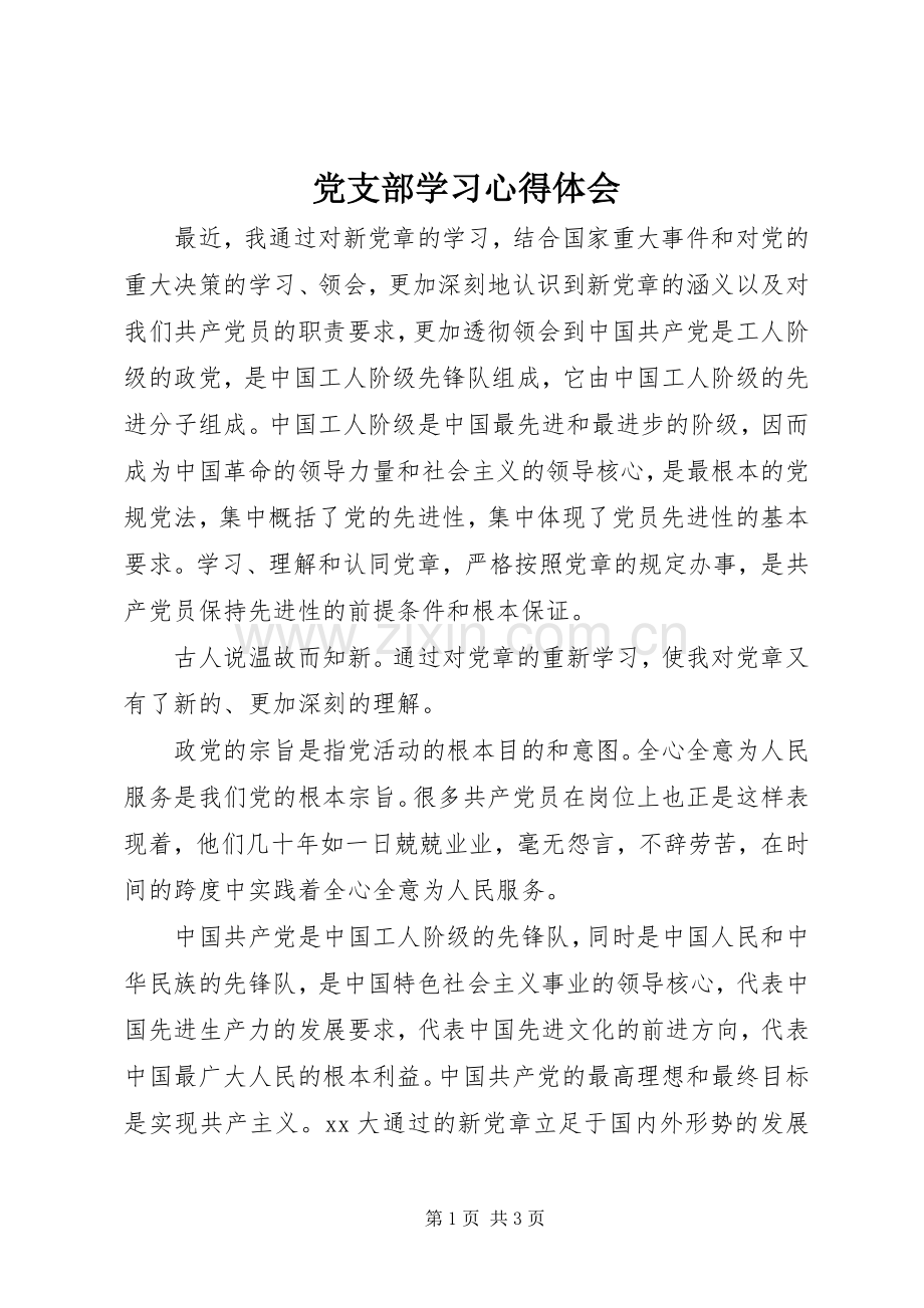 党支部学习体会心得.docx_第1页