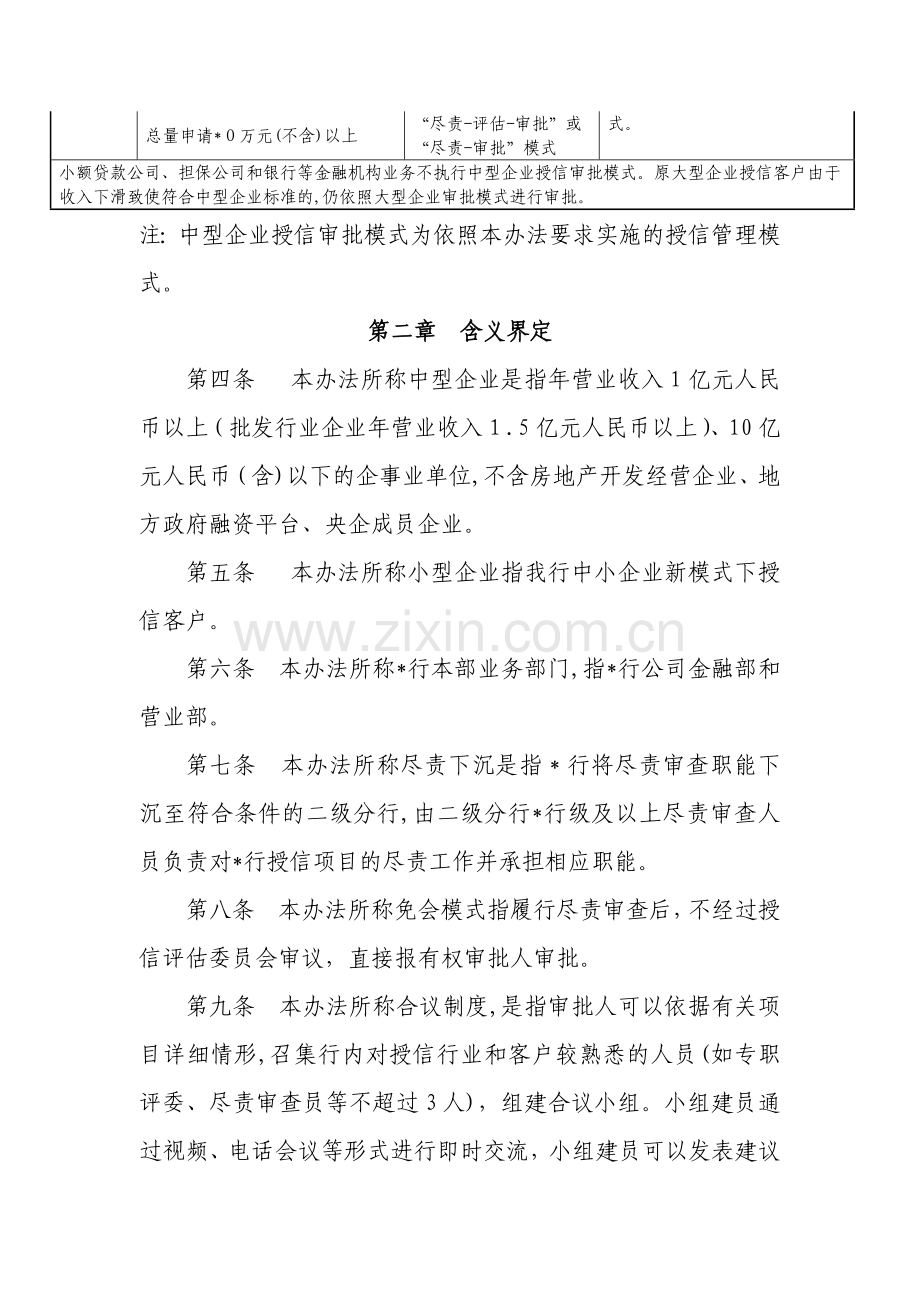 银行股份有限公司中型企业授信审批模式管理办法模版.docx_第2页