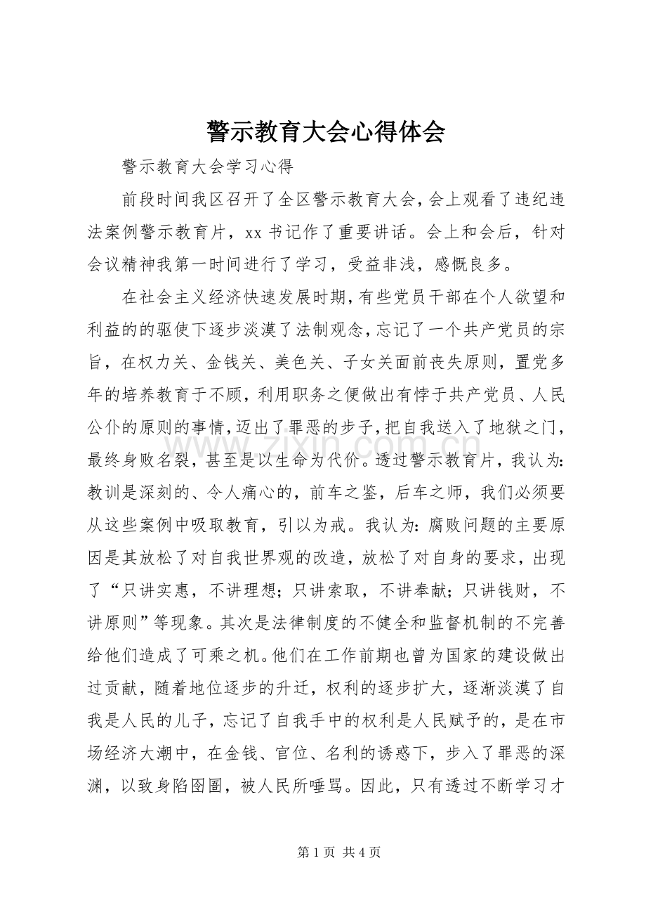 警示教育大会体会心得.docx_第1页