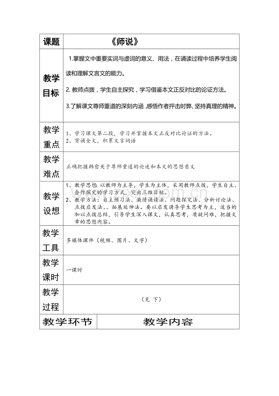 《师说》教材教学分析.doc_第1页