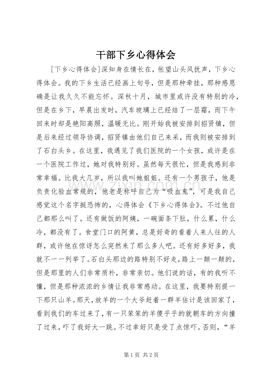 干部下乡体会心得3.docx_第1页