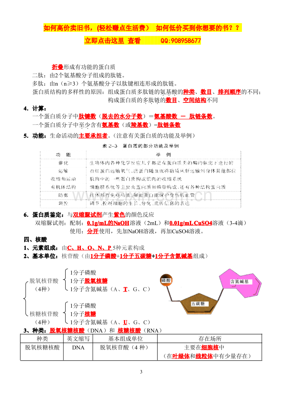 生物必修1复习提纲(必修).pdf_第3页