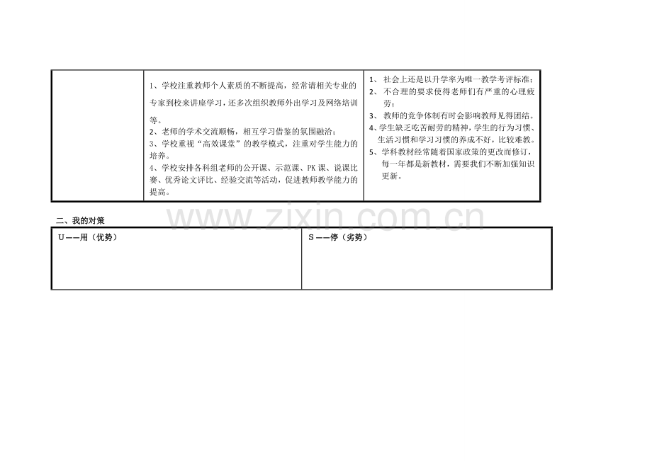 个人自我诊断SWOT分析表（魏丽晴）_.doc_第2页