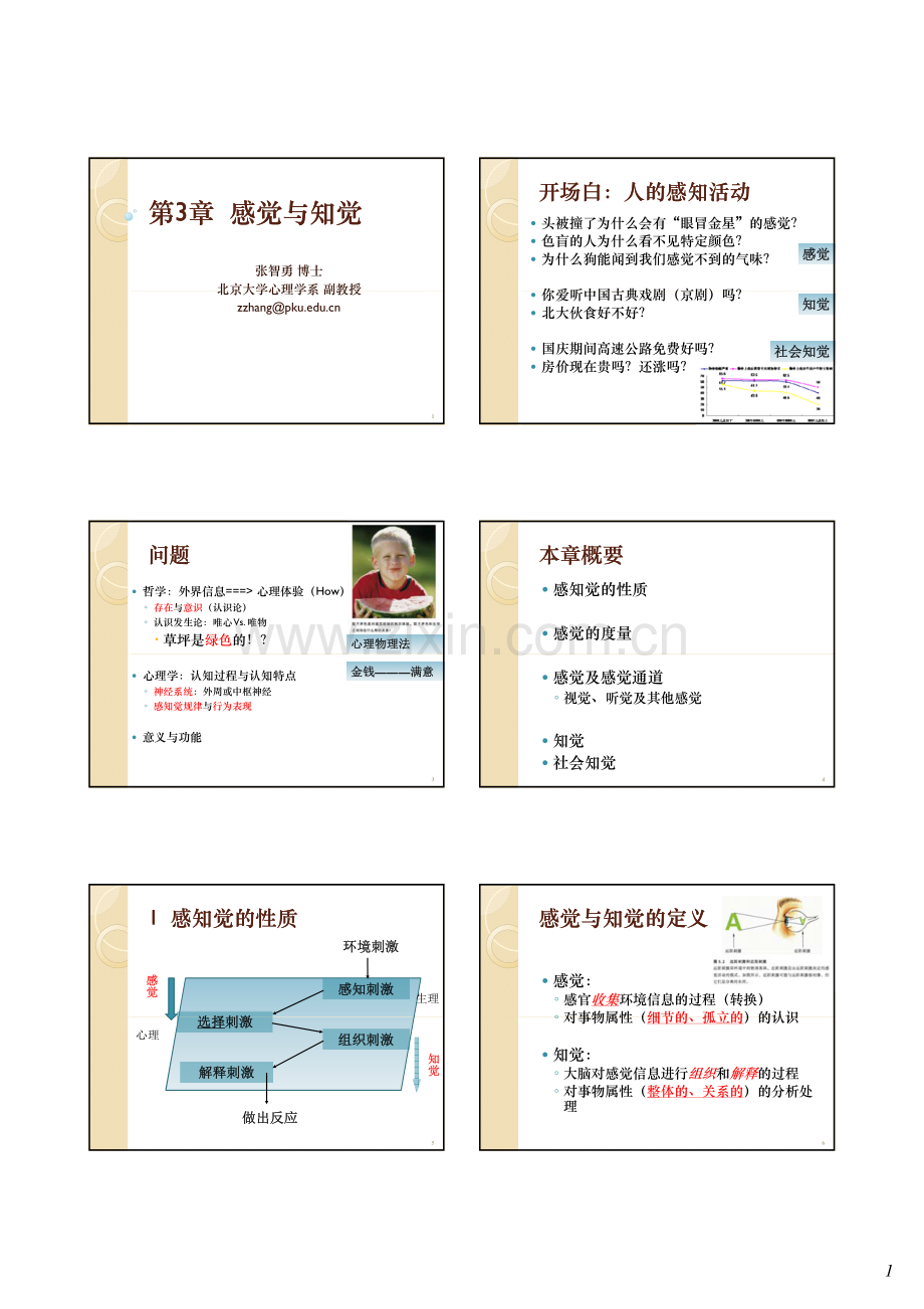 北大心理学概论课件 03感觉与知觉.pdf_第1页