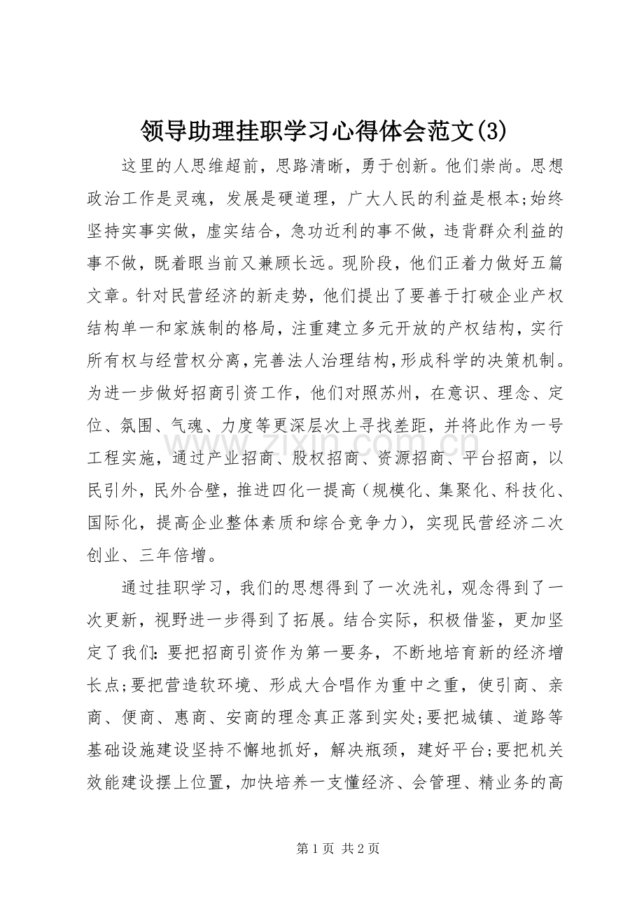 领导助理挂职学习体会心得范文(3).docx_第1页