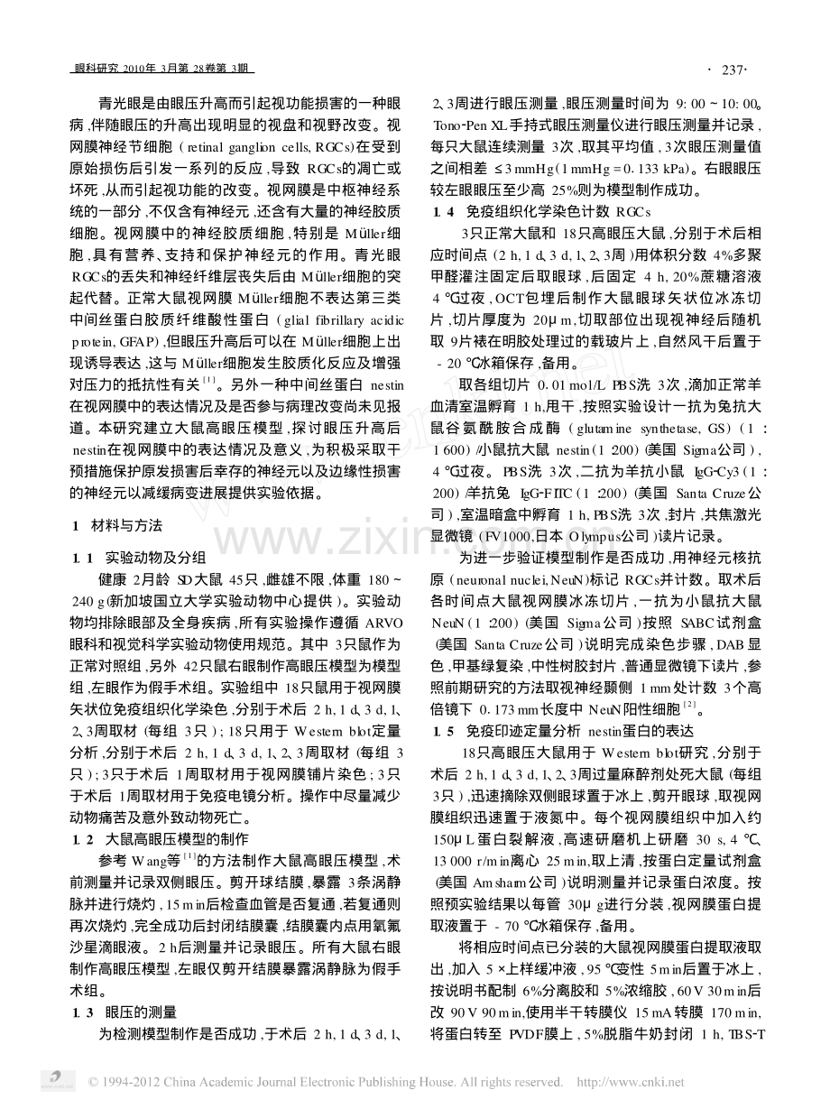 Nestin在高眼压大鼠视网膜神经胶质细胞中的表达.pdf_第2页