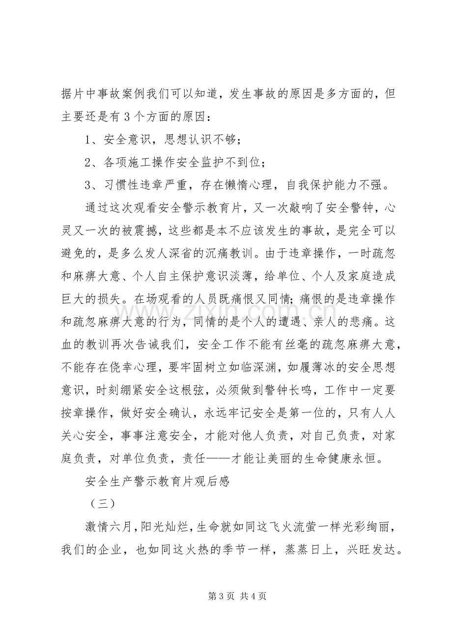 关于观看安全生产警示教育片的观后心得.docx_第3页