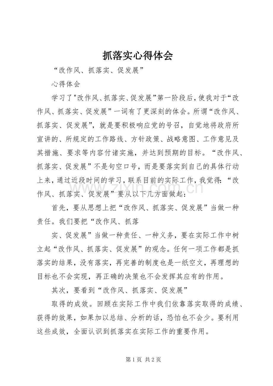 抓落实体会心得.docx_第1页