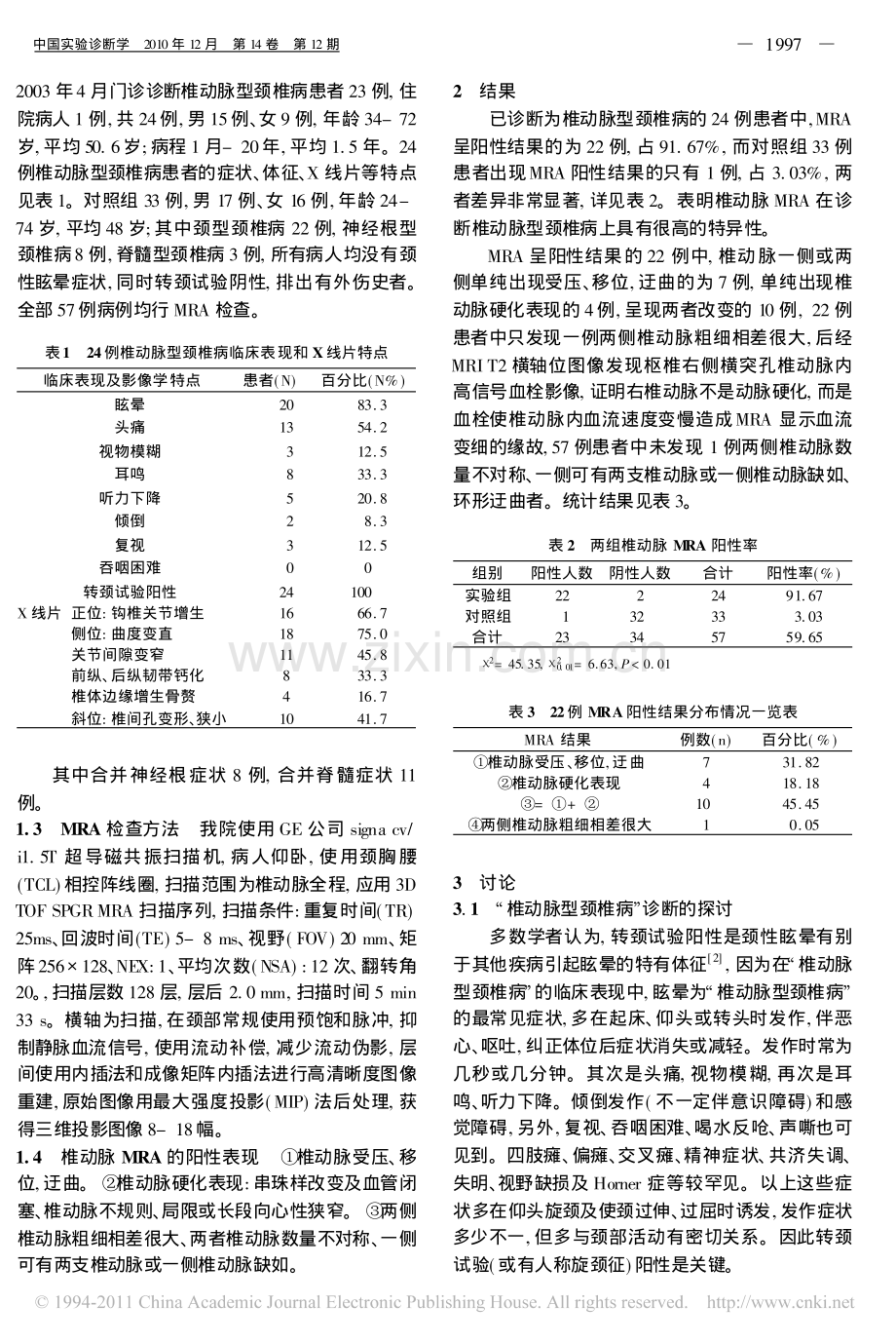 椎动脉型颈椎病的MRA诊断.pdf_第2页