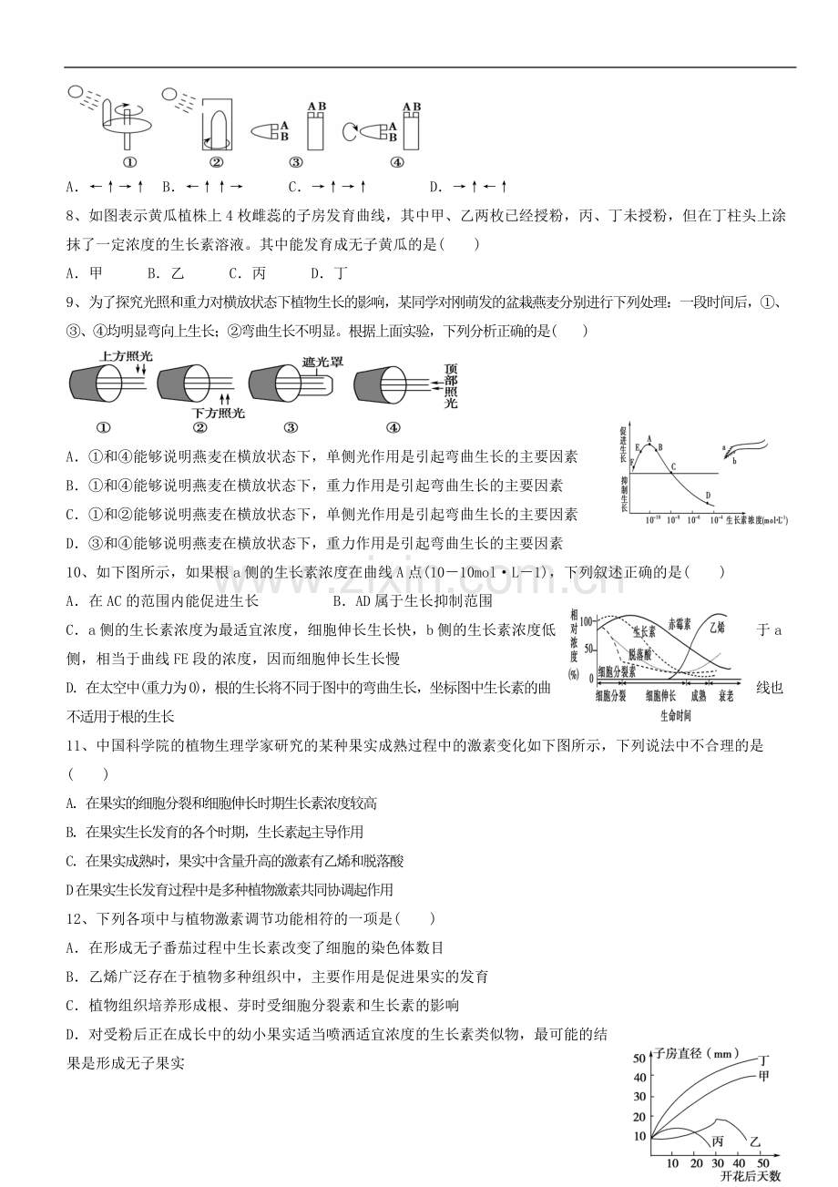 植物生命活动的调节单元测试.doc_第2页