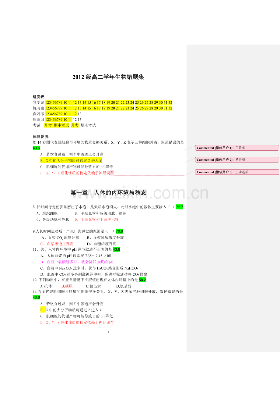 生物必修三错题集 绝对好.doc_第1页