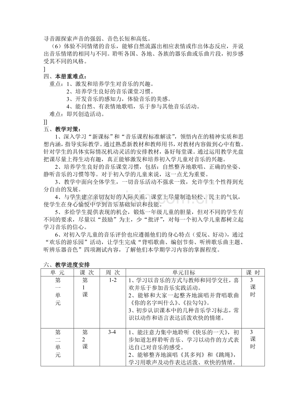 第一册音乐教学计划.doc_第2页