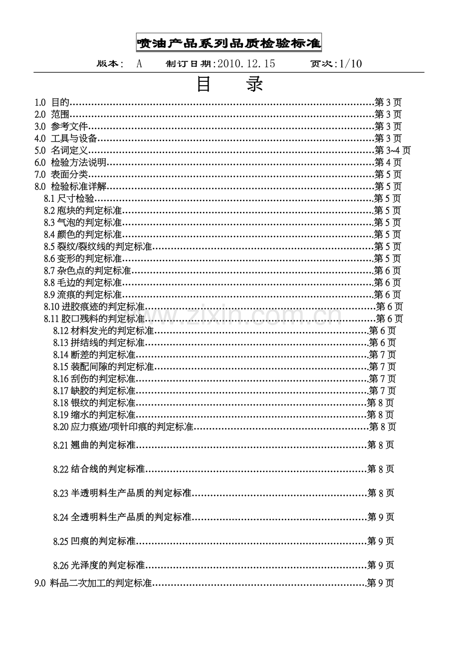 喷油产品检验标准.doc_第1页