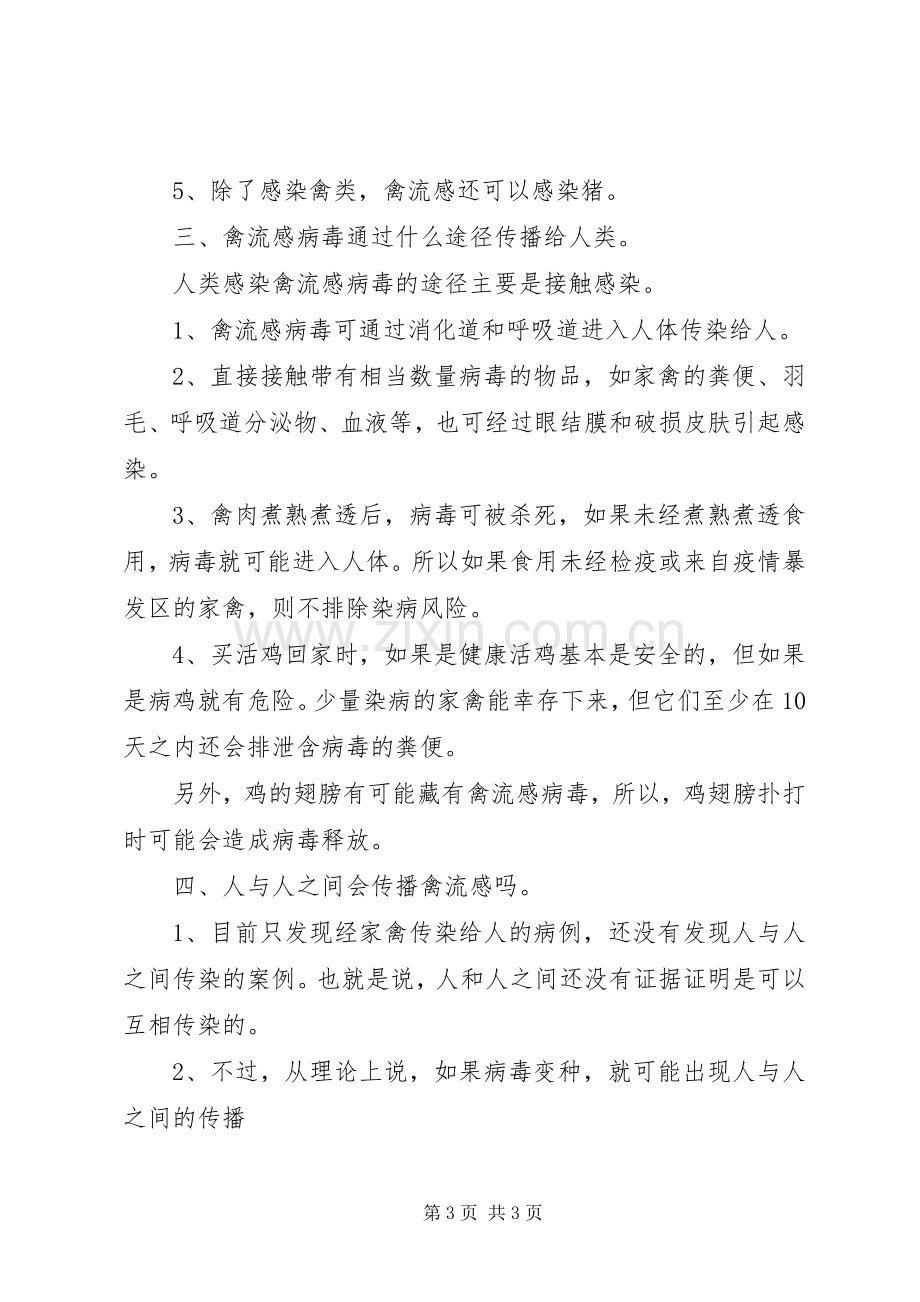 预防禽流感安全教育.docx_第3页