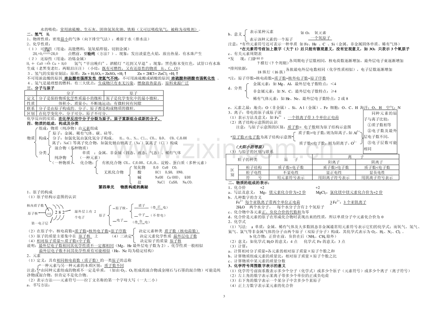 九年级化学上册学生自学提要A3纸板.pdf_第3页