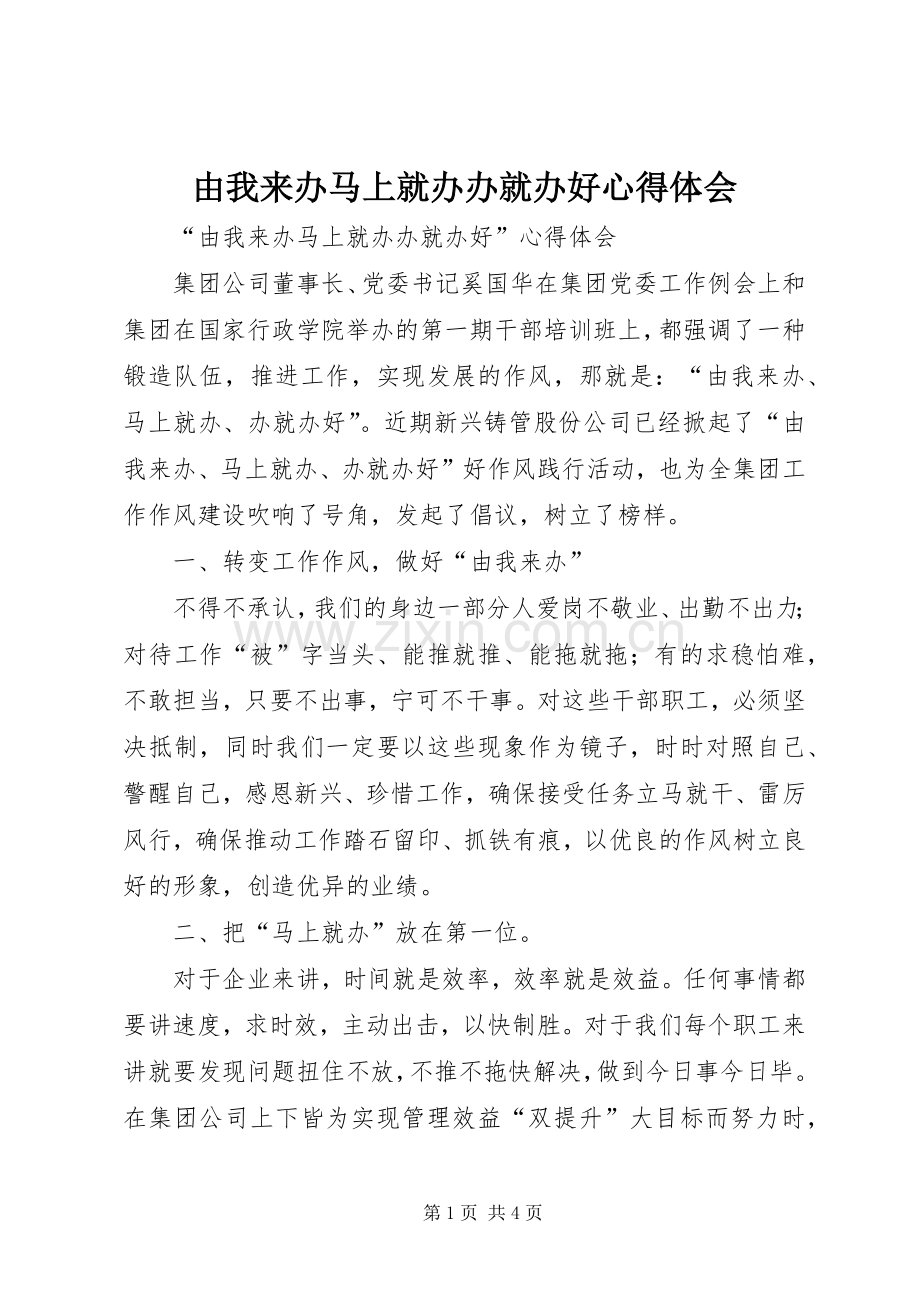 由我来办马上就办办就办好体会心得.docx_第1页