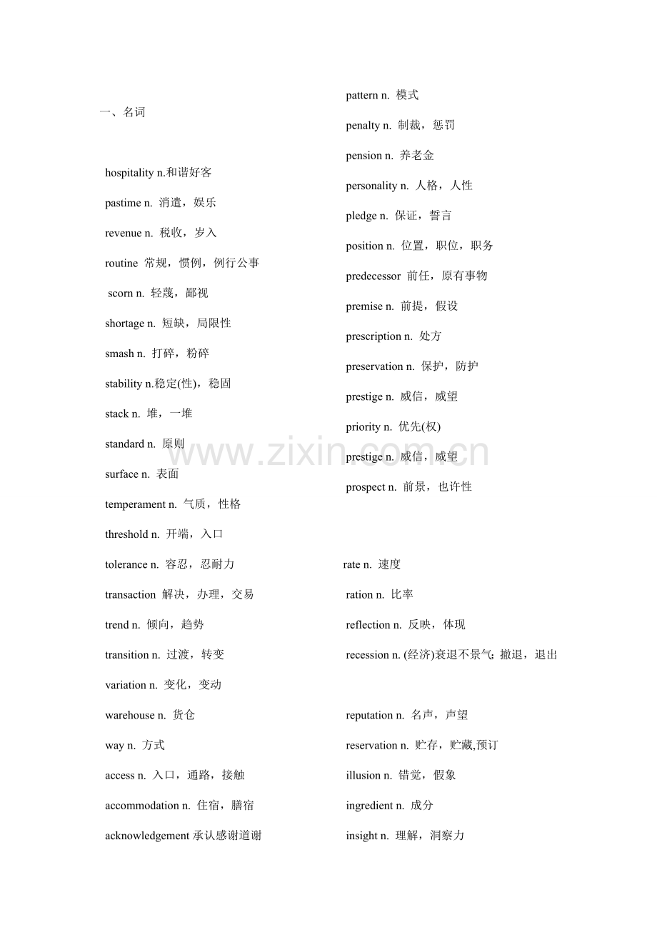 2021年大学英语六级核心词汇表新编.doc_第1页