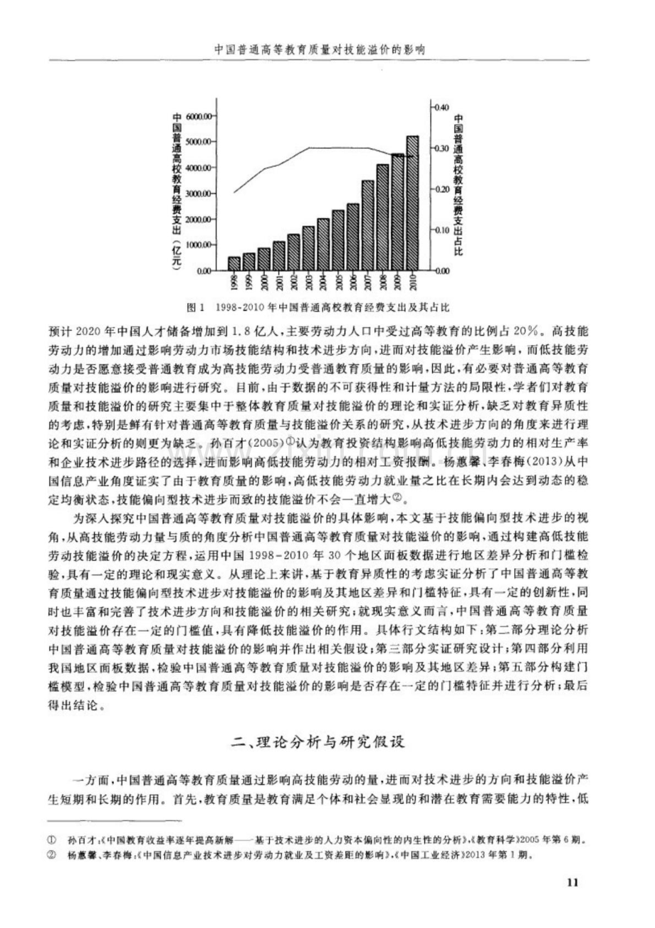 中国普通高等教育质量对技能溢价的影响--基于技能偏向型技术进步的视角.pdf_第2页