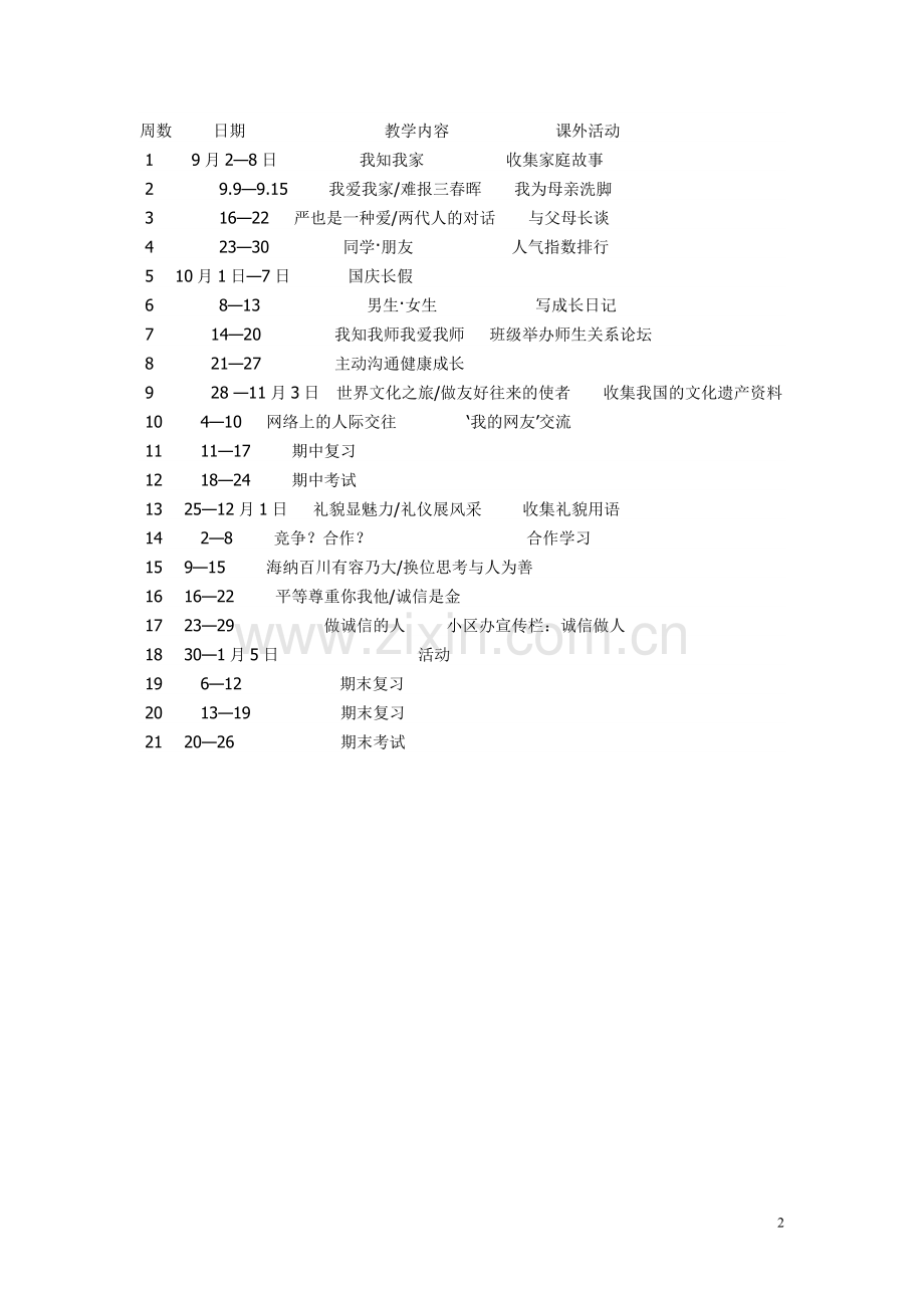 八年级思想品德上册教学计划.doc_第2页