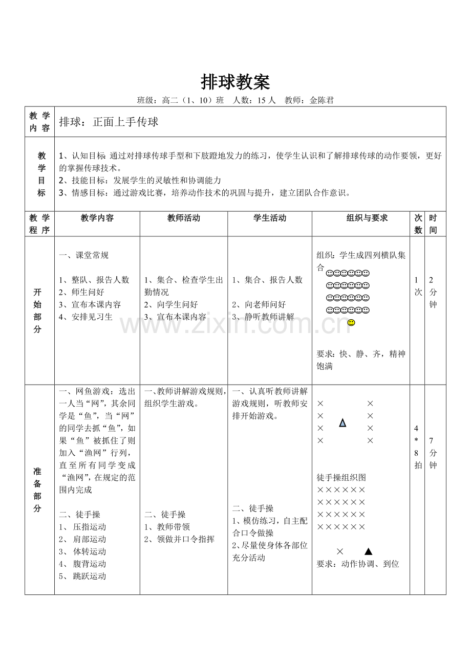 排球正面双手传球教学设计.doc_第3页