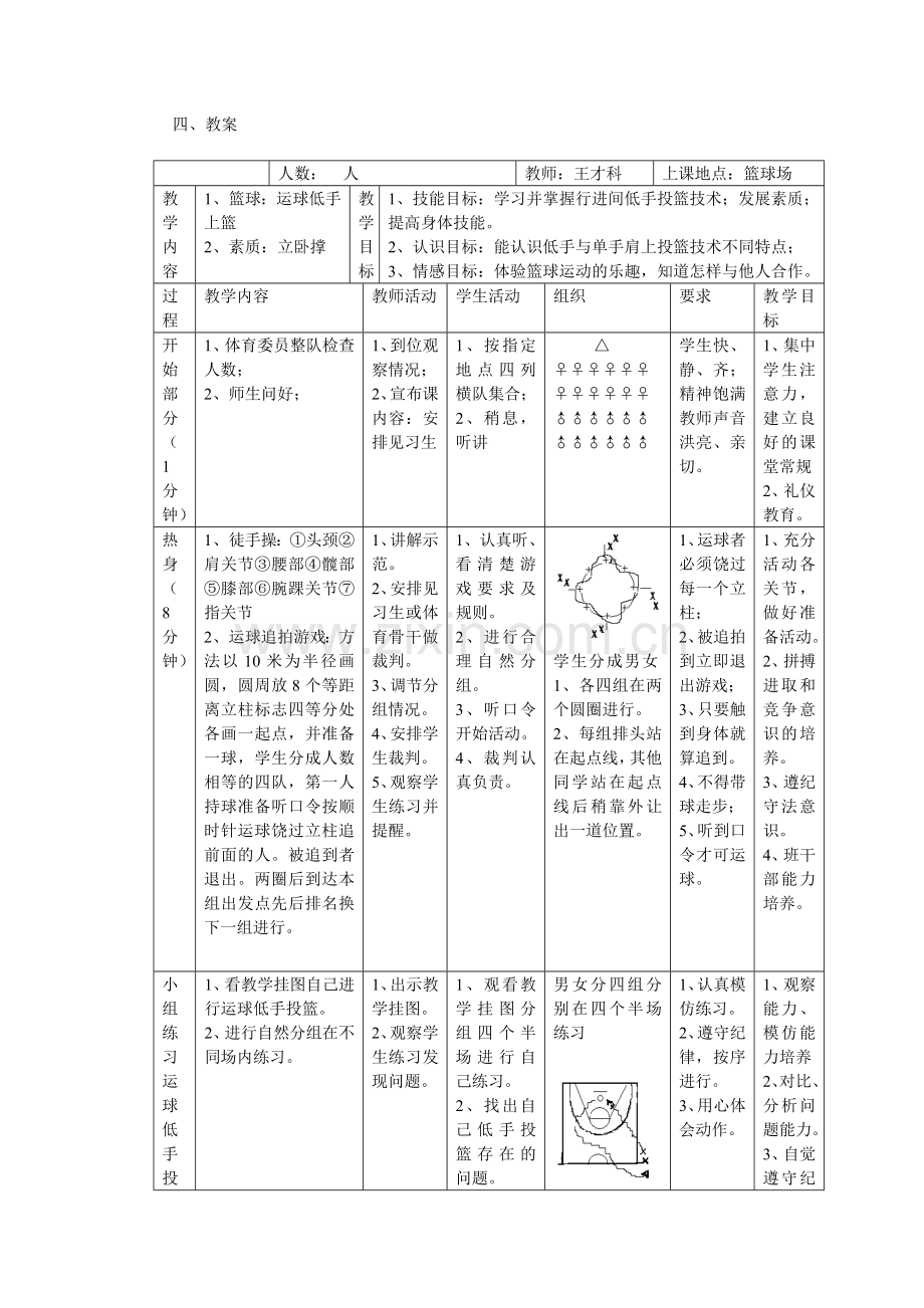 篮球运球低手上篮教学设计.doc_第2页