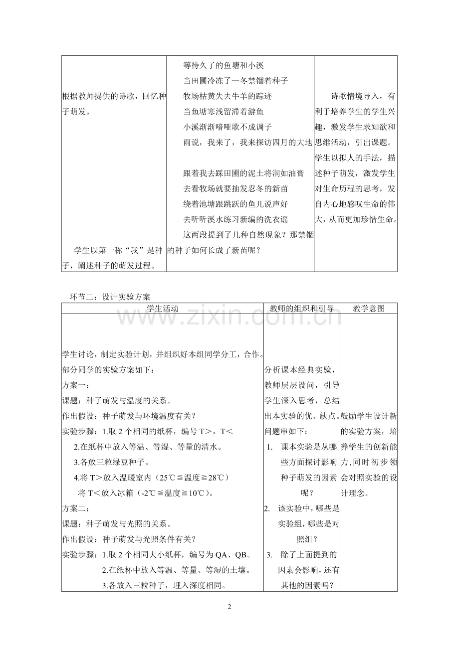 《探究影响种子萌发的因素》实验教学案例.doc_第2页