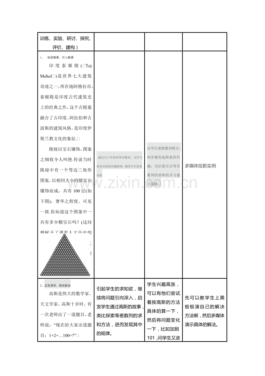 等差数列的前n项和公式的说课教案.doc_第3页