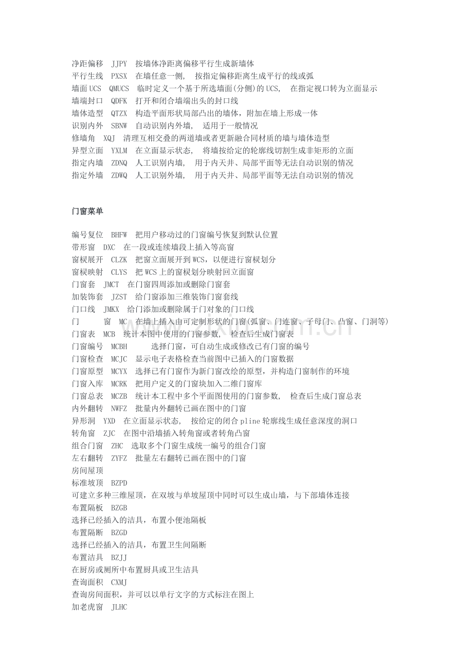 天正建筑的常用快捷键.doc_第2页