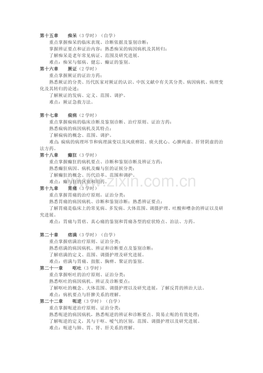 中医内科学 教学大纲.doc_第3页