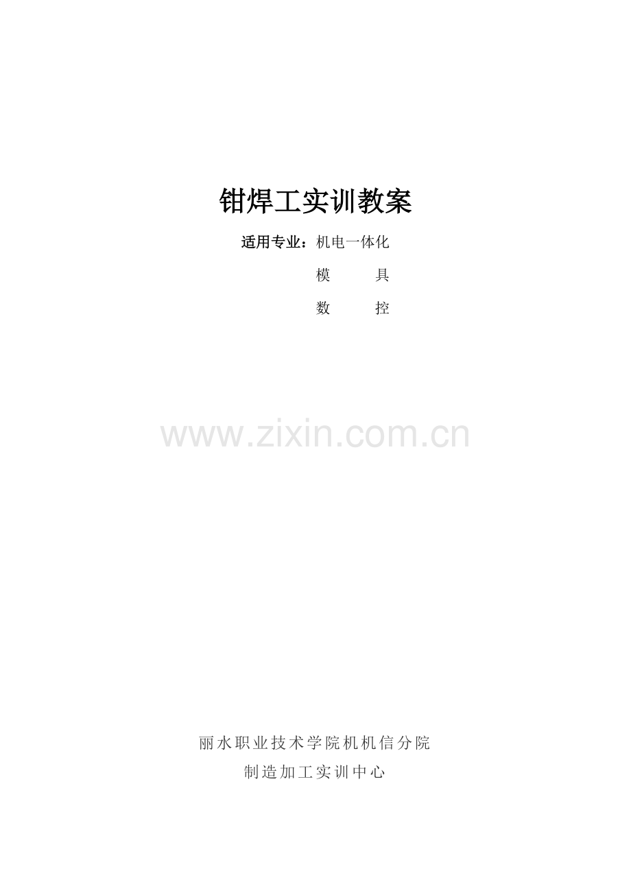 钳焊工实训教案.doc_第1页